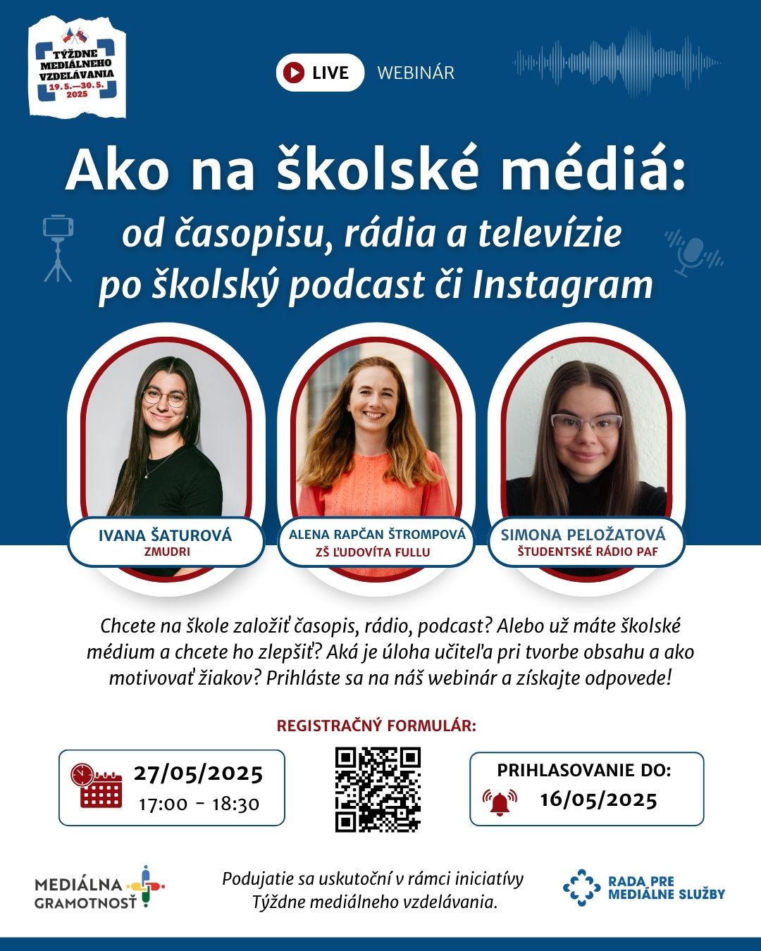 Pozvánka na webinár: Ako na školské médiá: od časopisu, rádia a televízie po školský podcast či Instagram